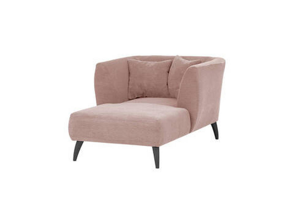 XXL-SESSEL in Cord Rosa  - Schwarz/Rosa, Modern, Holz/Textil (108/84/155cm) - MID.YOU