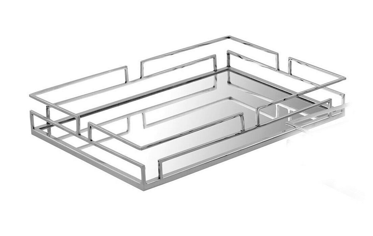 SERVIERTABLETT Metall  - Chromfarben/Nickelfarben, LIFESTYLE, Metall (43/30/8cm) - Ambia Home