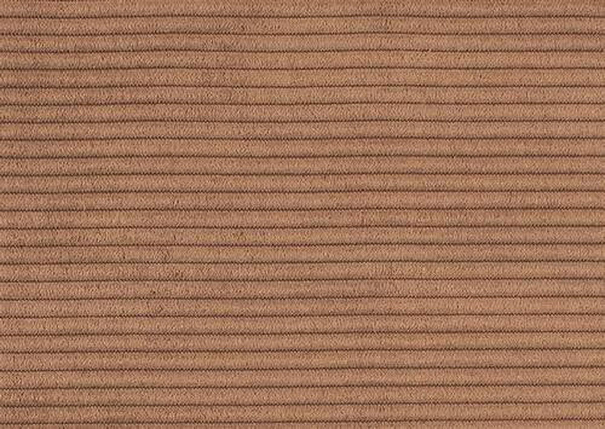 ECKSOFA in Cord Cognac  - Cognac/Schwarz, Design, Textil/Metall (202/301cm) - Moderano