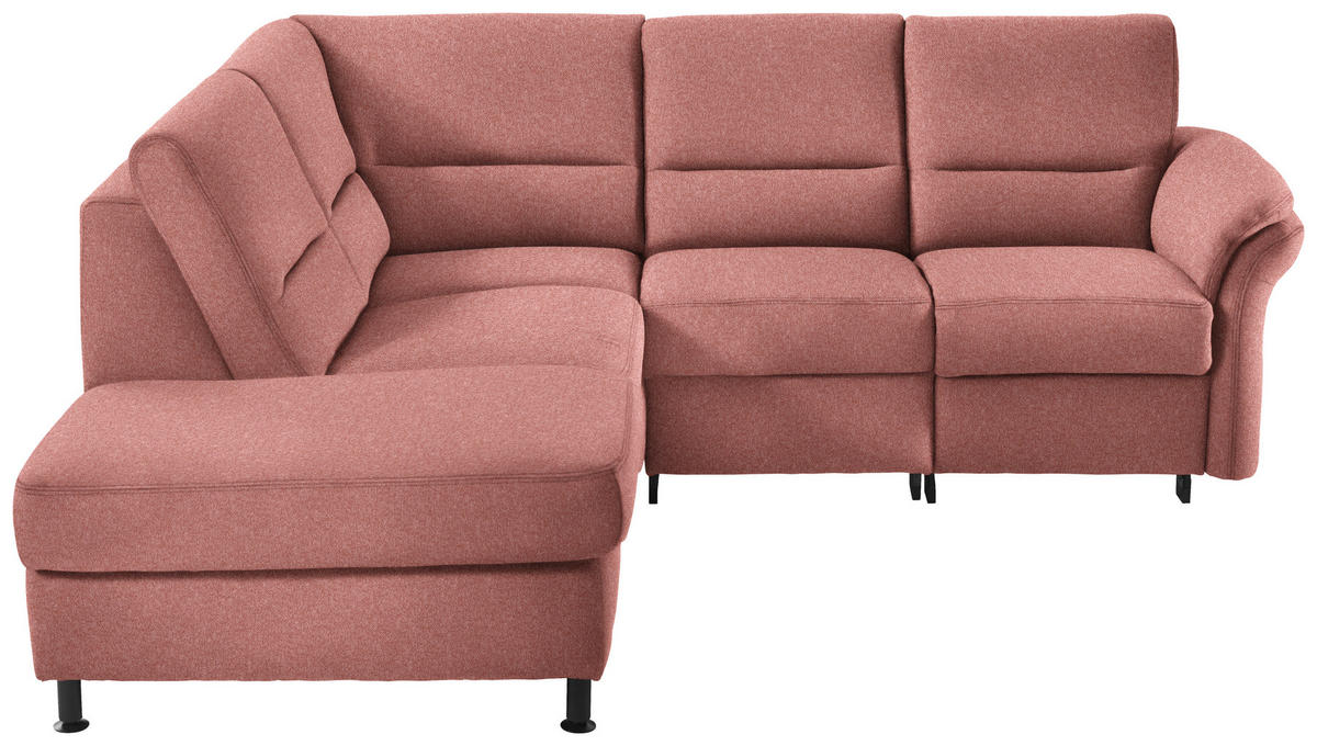 ECKSOFA in Flachgewebe Rot  - Rot/Schwarz, Modern, Textil/Metall (203/227cm) - Beldomo System