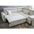 ECKSOFA inkl. Funktionen Weiß Samt  - Weiß/Bronzefarben, Design, Holz/Textil (261/206cm) - Venda