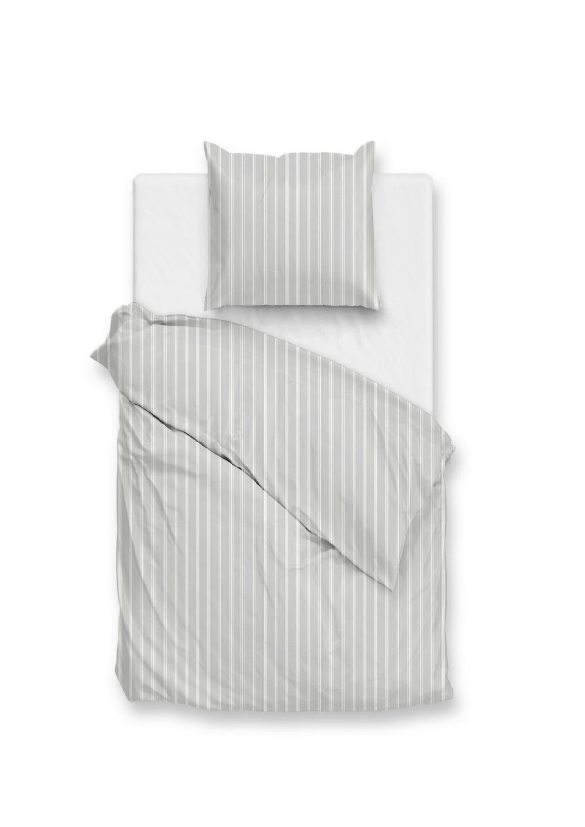 BETTWÄSCHE Righe-di-Percalle Perkal 155/220 cm  - Hellgrau, Basics, Textil (155/220cm)