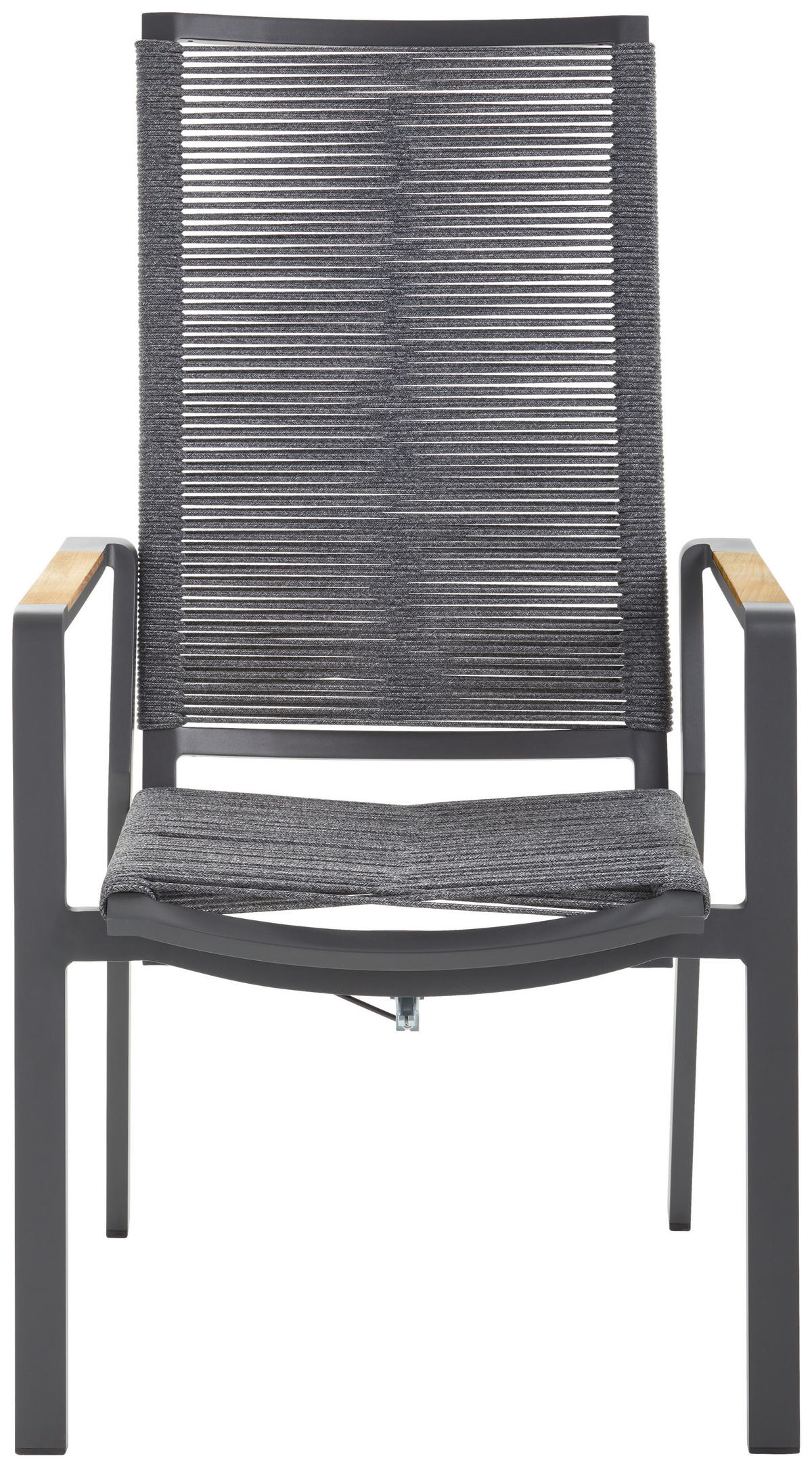 GARTENSESSEL Teakholz Aluminium Anthrazit  - Anthrazit, Design, Holz/Textil (55/110/62cm) - Amatio