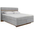 BOXSPRINGBETT 180/200 cm  in Hellgrau  - Eichefarben/Hellgrau, Natur, Holz/Textil (180/200cm) - Linea Natura