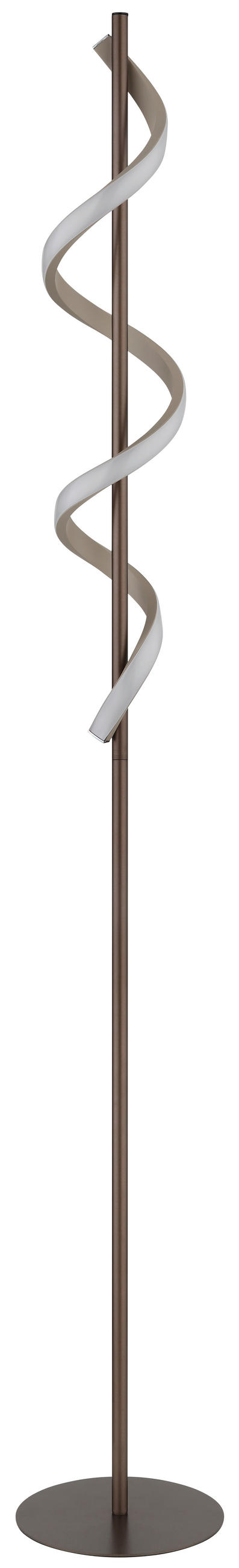 PODNA LED LAMPA Spiro  - opal/crna, Dizajnerski, metal/plastika (20/140cm)