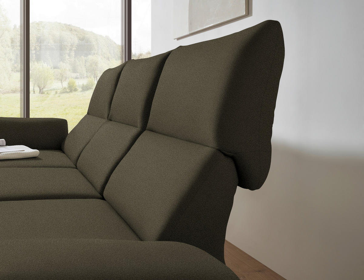ECKSOFA  in Flachgewebe Dunkelgrün  175-224/255-365 cm  - Dunkelgrün/Schwarz, Design, Textil/Metall (175-224/255-365cm) - Dieter Knoll