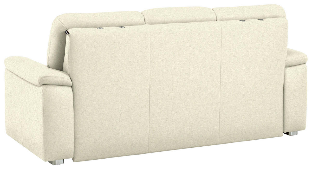 3-SITZER-SOFA Chenille Beige  - Beige/Alufarben, Konventionell, Textil/Metall (208/96/89cm) - Beldomo Comfort