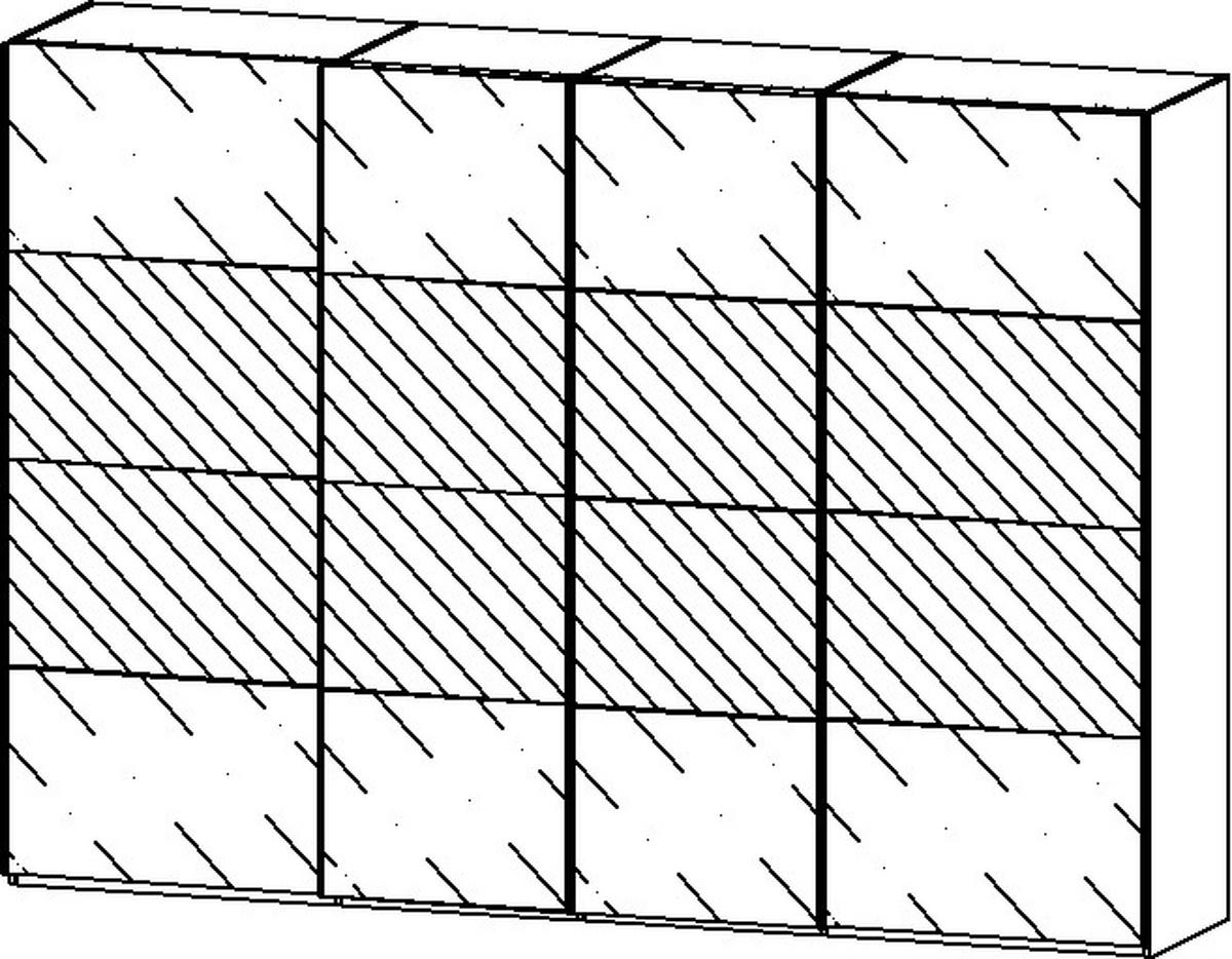 SCHWEBETÜRENSCHRANK 316/223/68 cm 4-türig Schwarz, Weiß  - Chromfarben/Schwarz, Design, Glas/Holzwerkstoff (316/223/68cm) - Novel