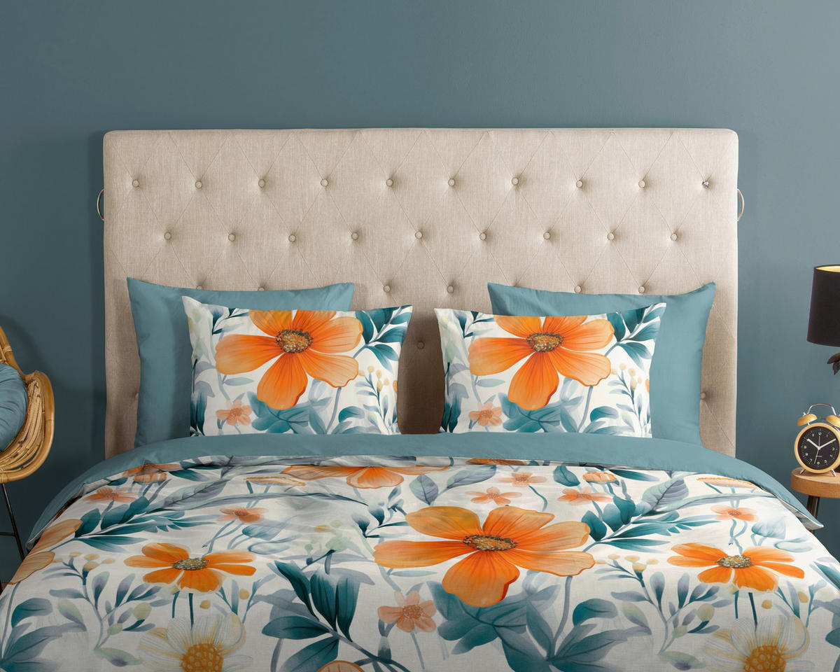 WENDEBETTWÄSCHE Good Morning Renforcé 140/200 cm  - Koralle/Multicolor, Basics, Textil (140/200cm)