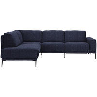 ECKSOFA Flachgewebe Dunkelblau  - Schwarz/Dunkelblau, Design, Textil/Metall (210/260cm) - Johann Jakob