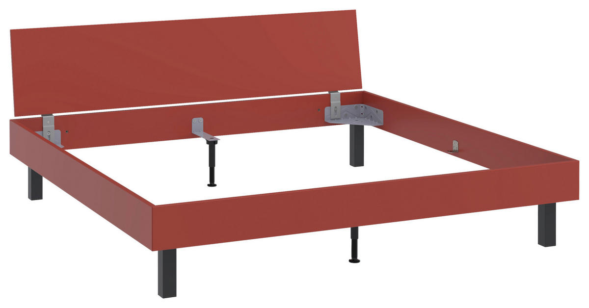 BETT 200/200 cm  in Rot, Koralle  - Koralle/Rot, Design, Metall (200/200cm) - Xora