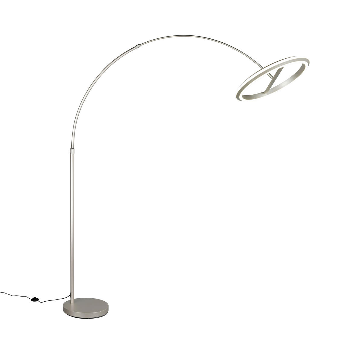 LED-STEHLEUCHTE Amador 45/205 cm   - Nickelfarben, Design, Metall (45/205cm) - Trio Leuchten