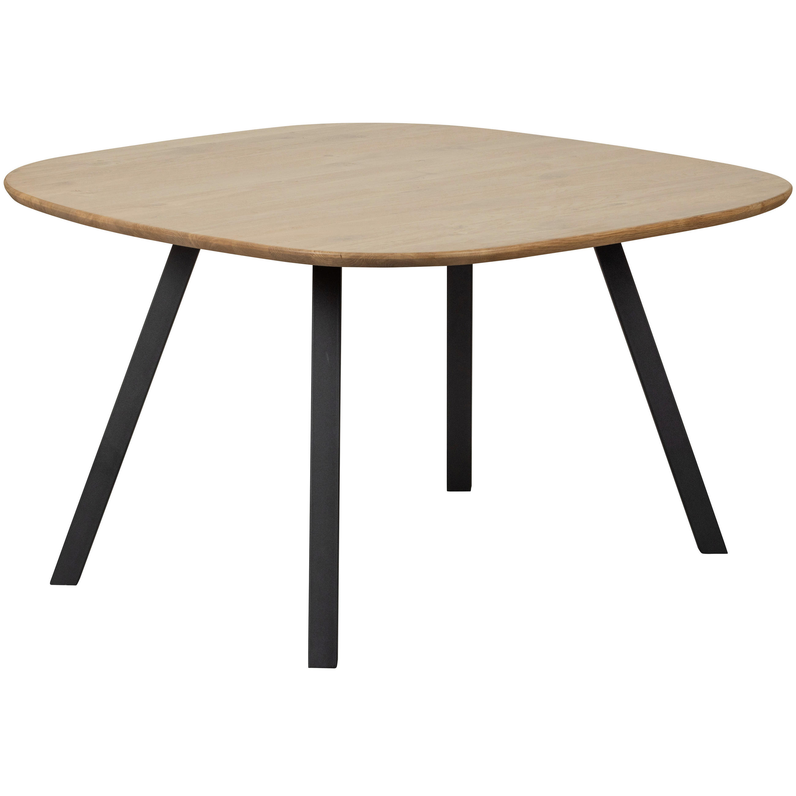 ESSTISCH in Holz 130/130/75 cm  - Eichefarben/Schwarz, Design, Holz/Metall (130/130/75cm) - Livetastic
