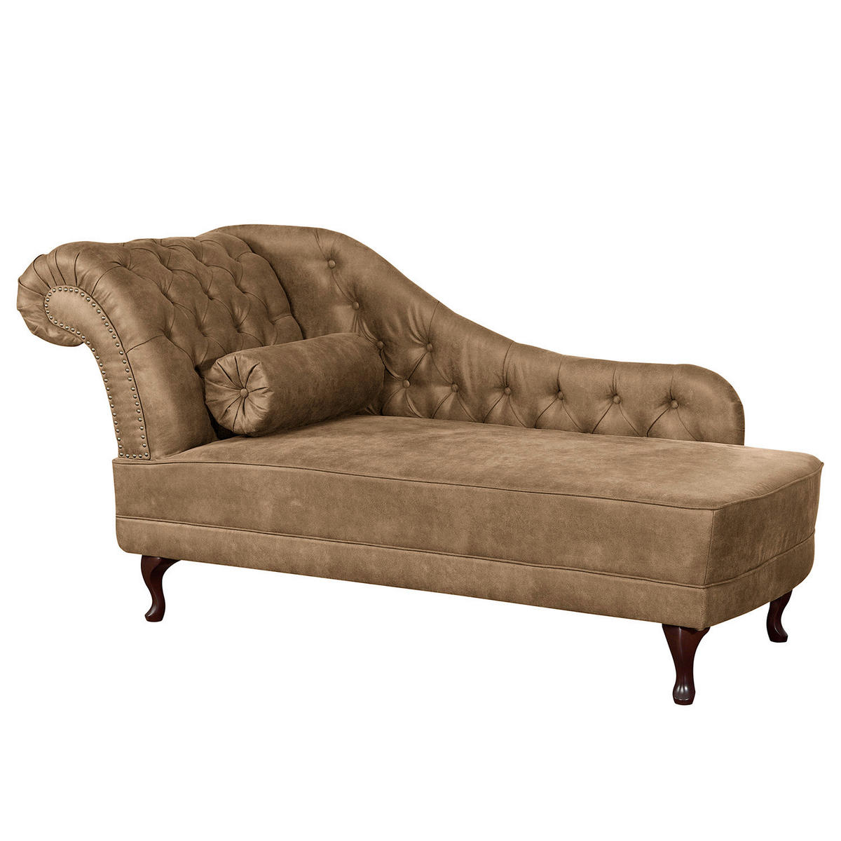 RÉCAMIERE Pako in Lederlook Braun  - Braun, Design, Holz/Textil (185/93/75cm) - Livetastic