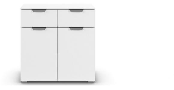 KOMMODE in 80/81/42 cm - Chromfarben/Weiß, Design, Holzwerkstoff/Metall (80/81/42cm) - Carryhome