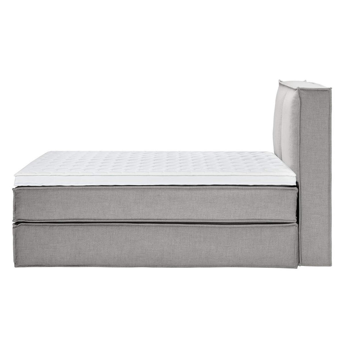 BOXSPRINGBETT 160/220 cm  in Hellgrau  - Hellgrau/Schwarz, Design, Kunststoff/Textil (160/220cm) - home24