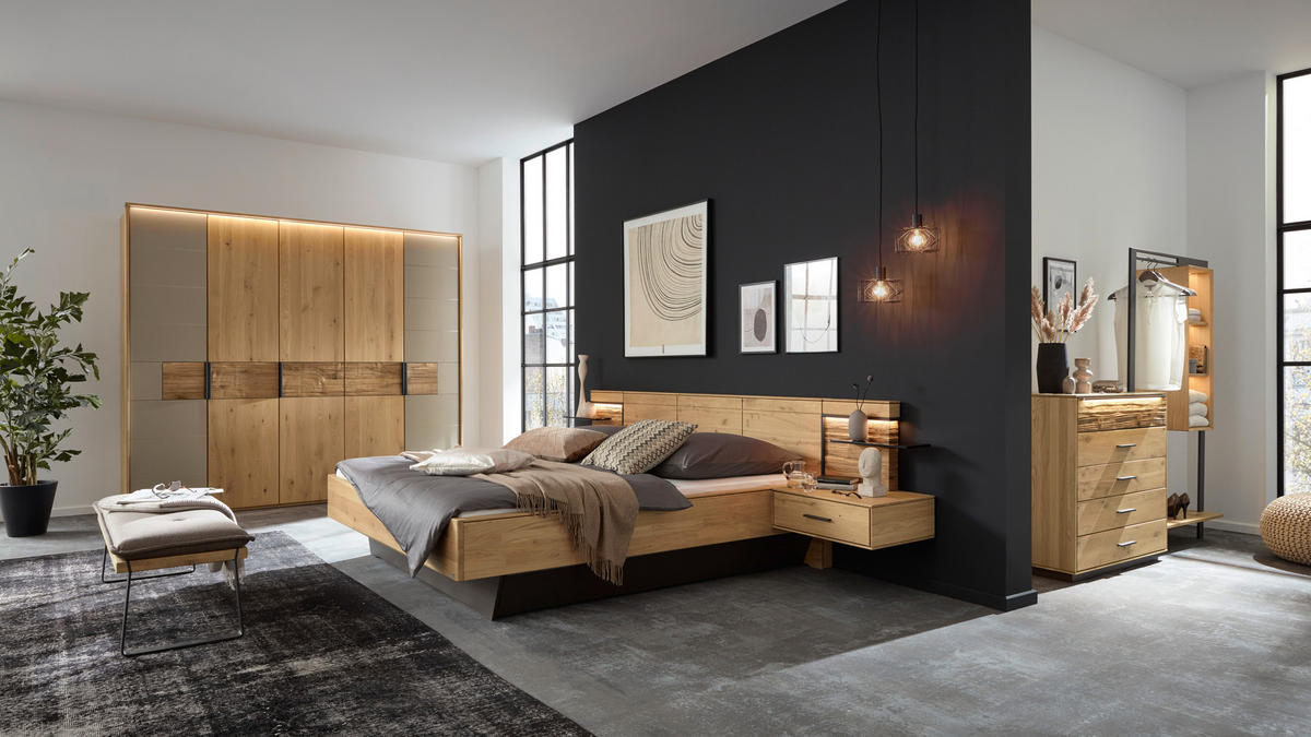 BETTANLAGE 180/200 cm  in Eschefarben  - Eschefarben, Natur, Holz/Metall (180/200cm) - Valdera