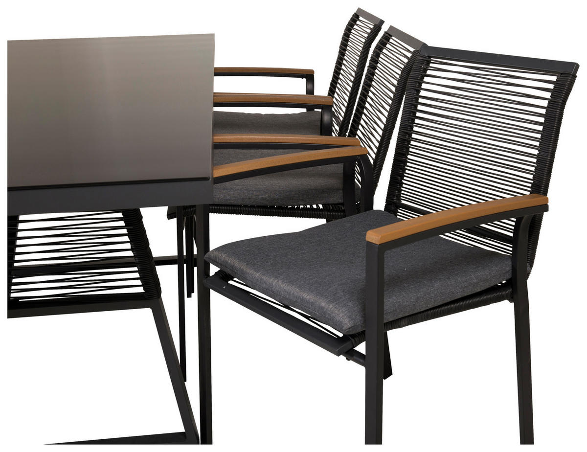 UTESTOLAR SET i metall svart  - svart/akaciefärgad, Klassisk, metall/trä (57/83,5/63,5cm) - Gardenson