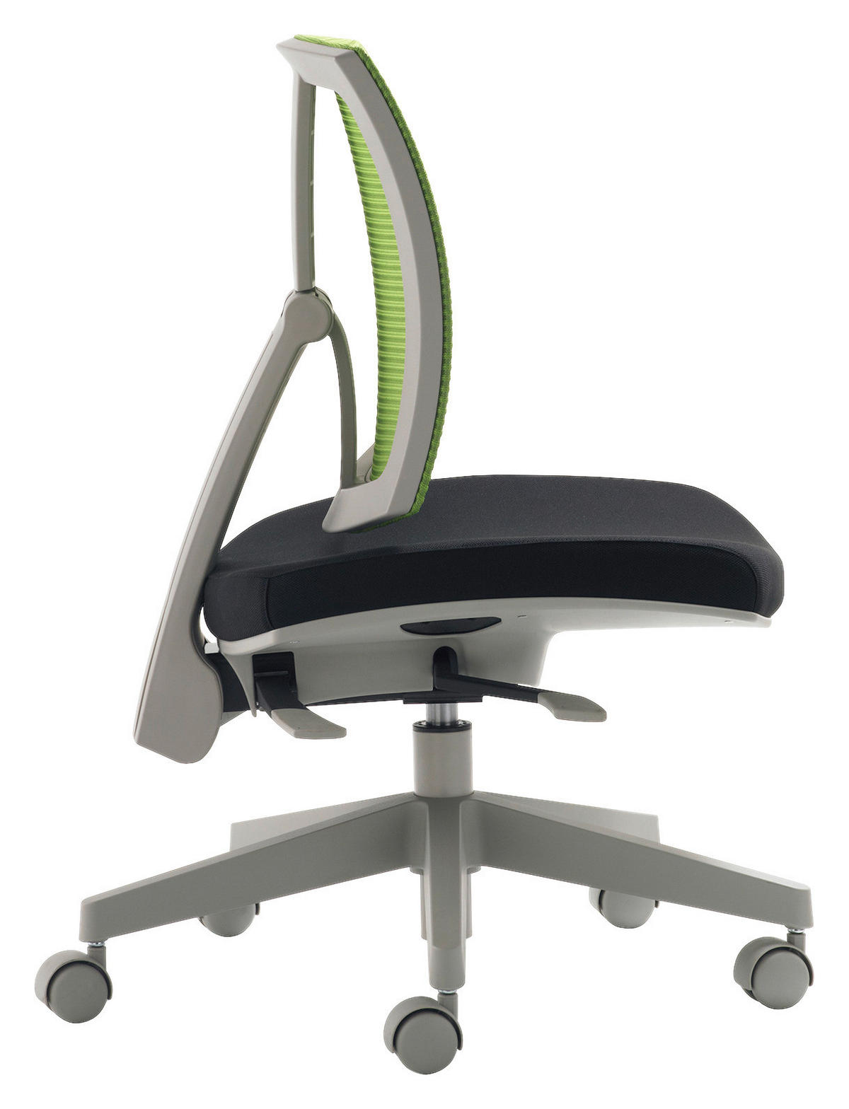 OTOČNÁ ŽIDLE PRO MLADÉ, černá, zelená, šedá - šedá/černá, Basics, kov/plast (59/84-97/65cm) - Stylife