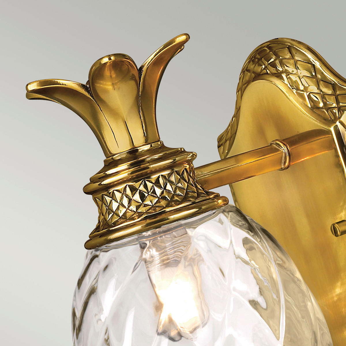 VÄGGLAMPA HK-Plantation 12.2/21.9/16.5 cm   - mässingsfärgad, Klassisk, metall/glas (12.2/21.9/16.5cm) - Elstead Lighting