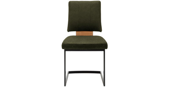 SCHWINGSTUHL  in Stahl Mikrofaser  - Eichefarben/Schwarz, Design, Holz/Textil (50/88/60cm) - Venda