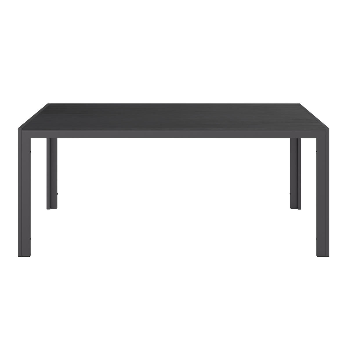 GARTENTISCH 180/74/100 cm Metall, Kunststoff Schwarz rechteckig  - Schwarz, MODERN, Kunststoff/Metall (180/74/100cm) - Ambia Garden