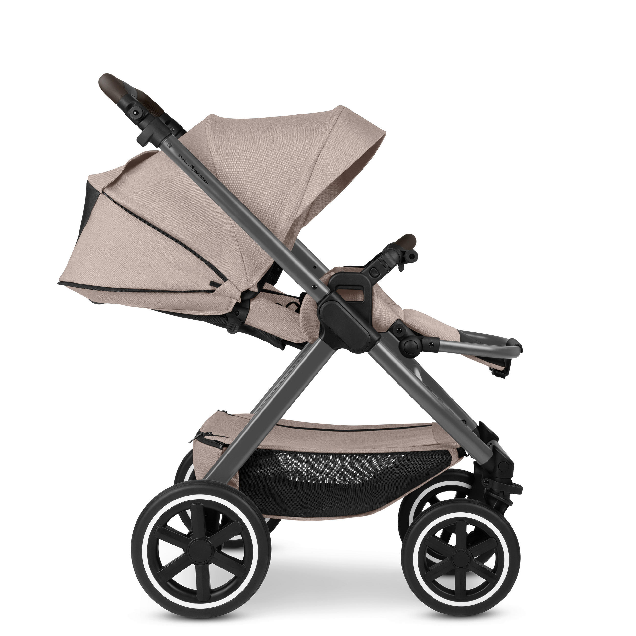 KINDERWAGEN Samba 2  - Beige/Schwarz, Basics, Textil/Metall (60/108/88cm) - ABC Design