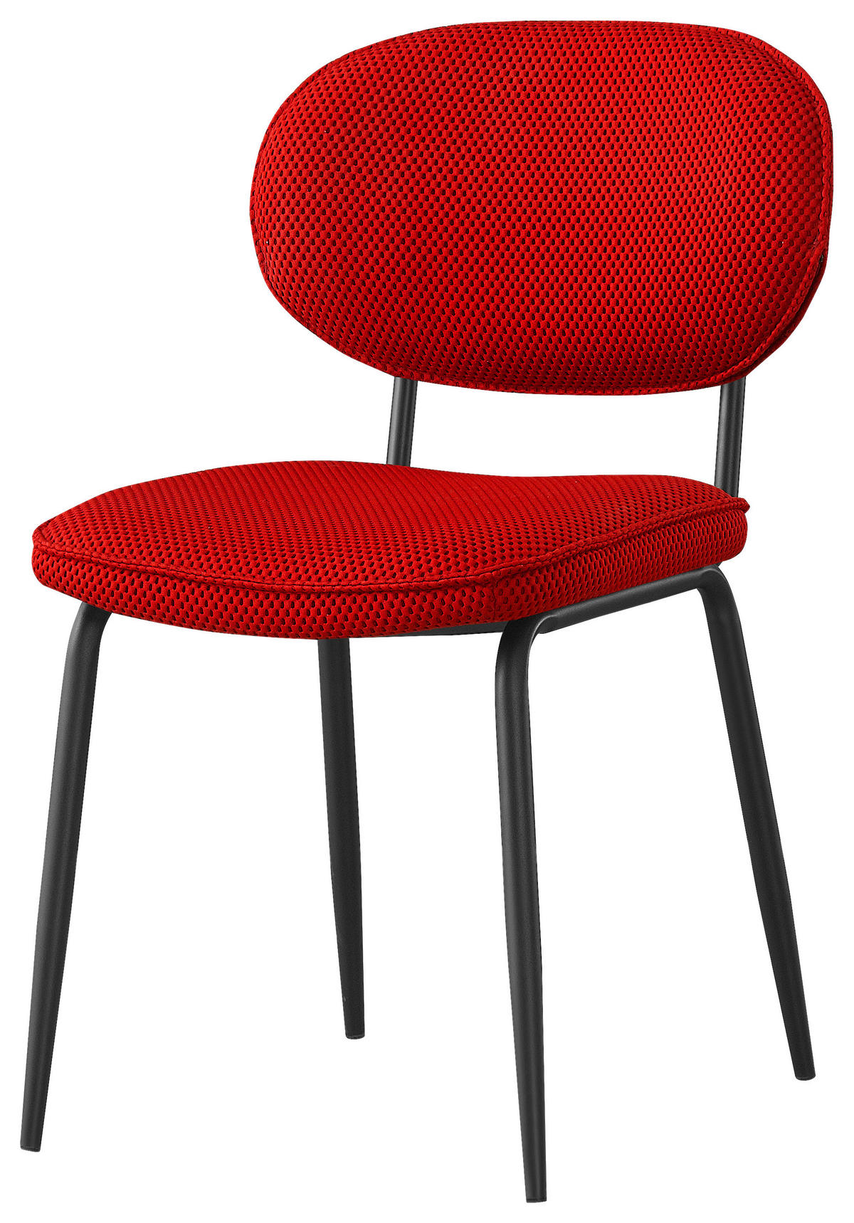 STUHL Webstoff Rot, Schwarz  - Rot/Schwarz, KONVENTIONELL, Textil/Metall (49/80,5/62,5cm) - Boxxx