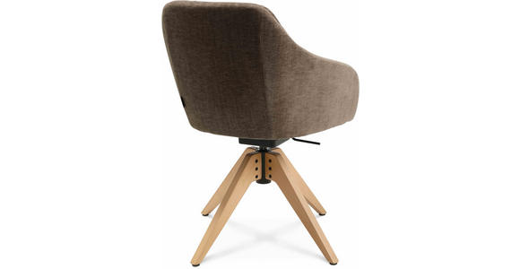 ARMLEHNSTUHL in Velours - Eichefarben/Graubraun, Design, Holz/Textil (58/82,5-85,2/60cm) - Johann Jakob