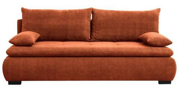 SCHLAFSOFA in Webstoff, Plüsch Rostfarben  - Rostfarben/Schwarz, KONVENTIONELL, Textil (203/72-96/98cm) - Novel