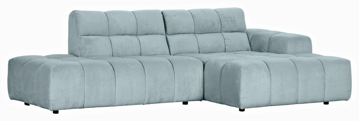 HÖRNSOFFA i plysch mintgrön  - mintgrön/svart, Klassisk, textil/plast (282/155cm) - MID.YOU