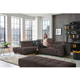 ECKSOFA in Mikrofaser Braun  - Schwarz/Braun, Design, Textil/Metall (207/301cm) - Xora