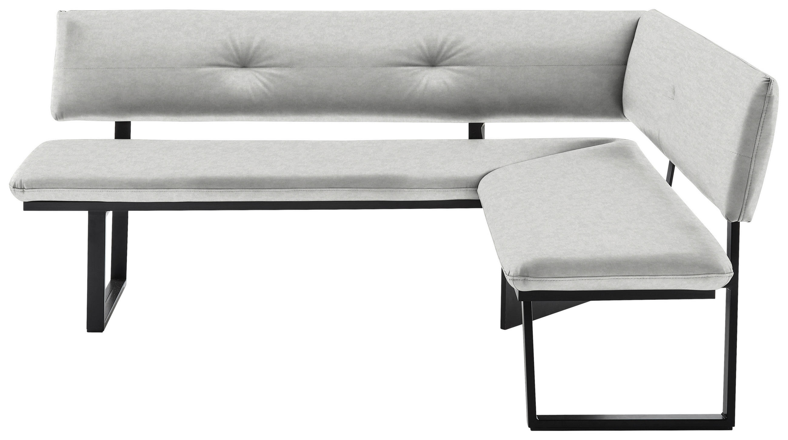 ECKBANK 190/150 cm  in Creme, Schwarz  - Creme/Schwarz, MODERN, Textil/Metall (190/150cm) - Cantus