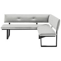ECKBANK 180/140 cm  in Creme, Schwarz  - Creme/Schwarz, MODERN, Textil/Metall (180/140cm) - Cantus