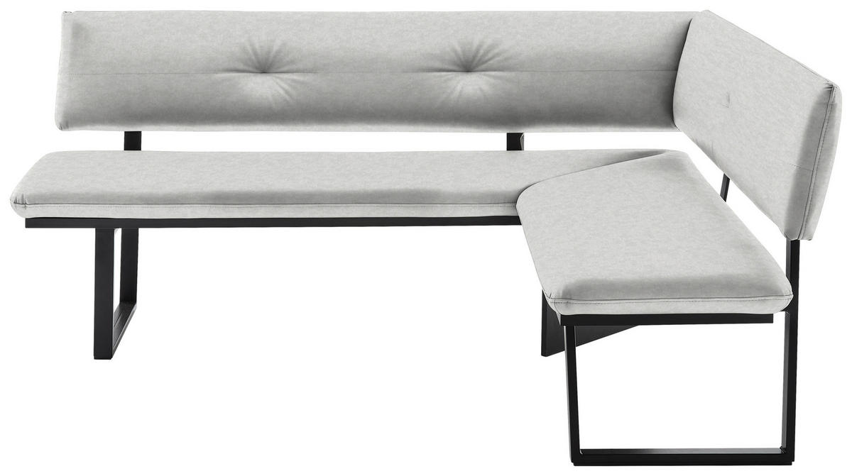 ECKBANK 180/140 cm  in Creme, Schwarz  - Creme/Schwarz, MODERN, Textil/Metall (180/140cm) - Cantus