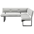 ECKBANK 180/140 cm  in Creme, Schwarz  - Creme/Schwarz, MODERN, Textil/Metall (180/140cm) - Cantus