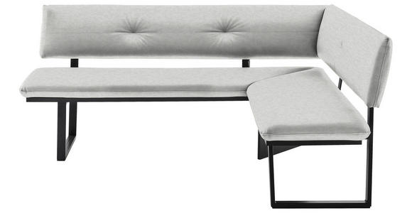 ECKBANK 180/140 cm  in Creme, Schwarz  - Creme/Schwarz, MODERN, Textil/Metall (180/140cm) - Cantus
