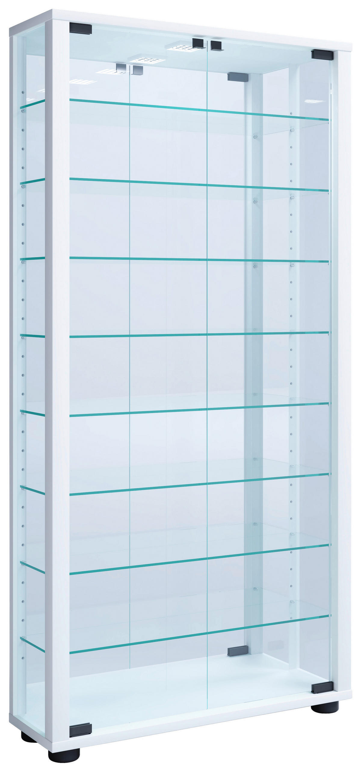 VITRINE in Weiss  - Weiss, Modern, Glas/Holzwerkstoff (59/114,8/18cm) - MID.YOU