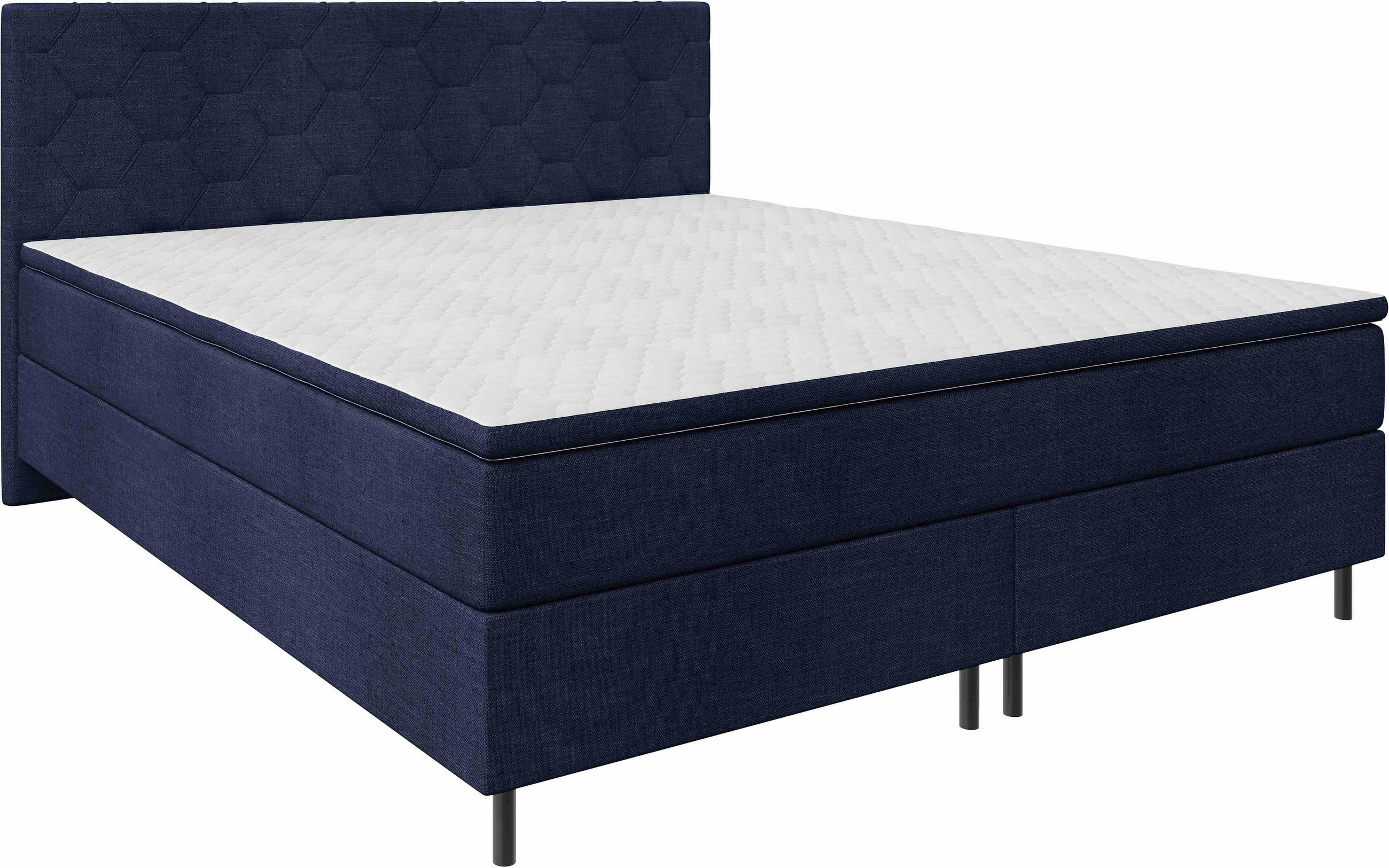 BOXSPRINGBETT 140/200 cm  Dunkelblau  - Schwarz/Dunkelblau, Konventionell, Textil/Metall (140/200cm) - Chameo
