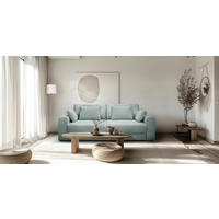 3-SITZER-SOFA MEGA Cord Mintgrün  - Schwarz/Mintgrün, Design, Textil (252cm) - MID.YOU
