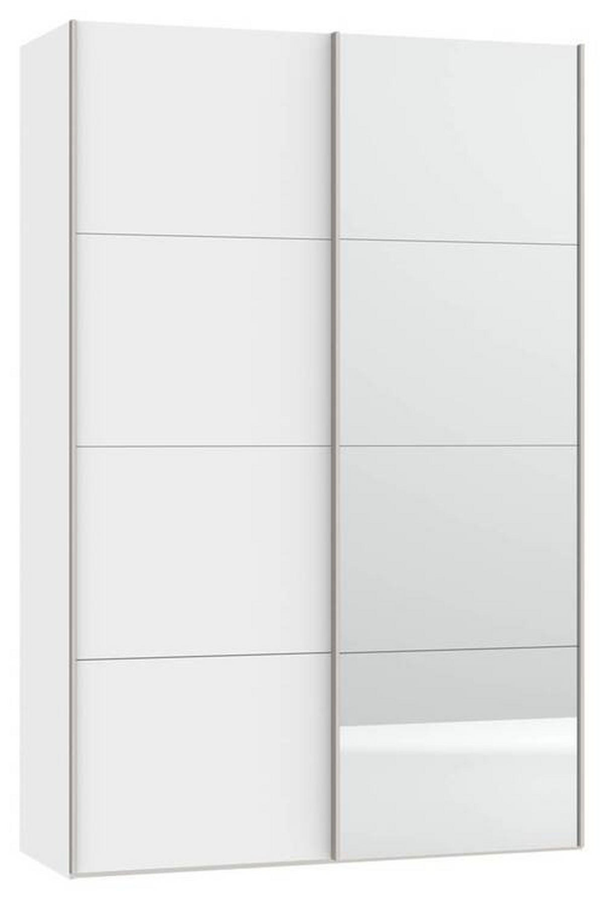 SCHWEBETÜRENSCHRANK 152/236/65 cm 2-türig Weiß  - Edelstahlfarben/Weiß, Design, Glas/Holzwerkstoff (152/236/65cm) - Boxxx