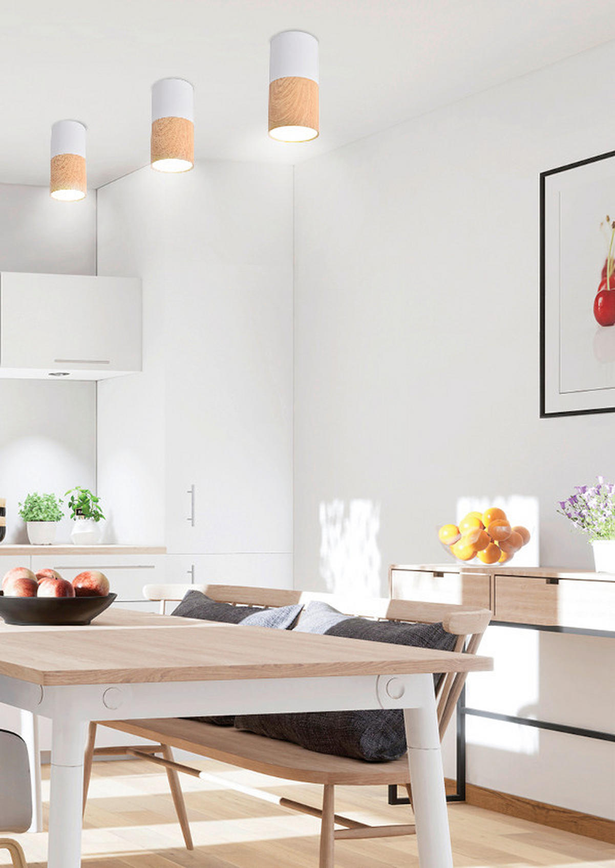 TAKLAMPA 5.8/12 cm  - vit/ekfärgad, Natur, metall (5.8/12cm)