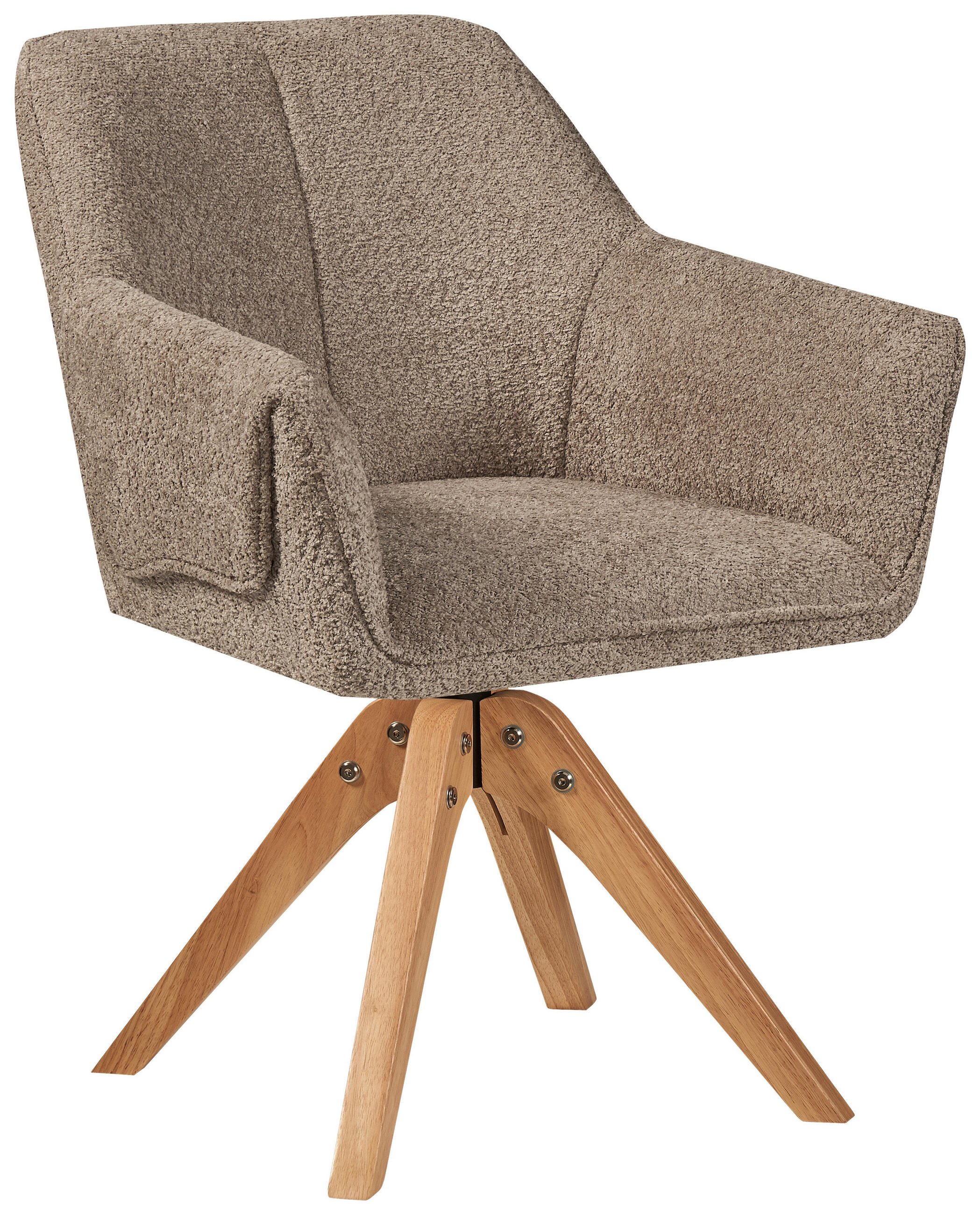 MID.YOU STOLIČKA S PODRÚČKAMI, buklé, sivohnedá