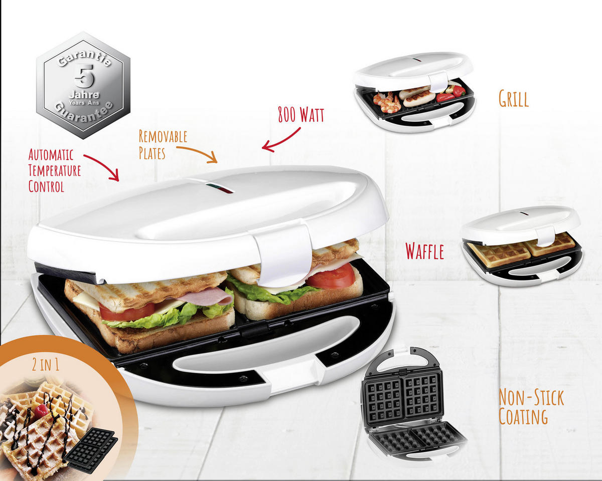 TOASTER  - Weiss, Konventionell, Kunststoff (9,6/22/23,2cm) - Trisa Electronics