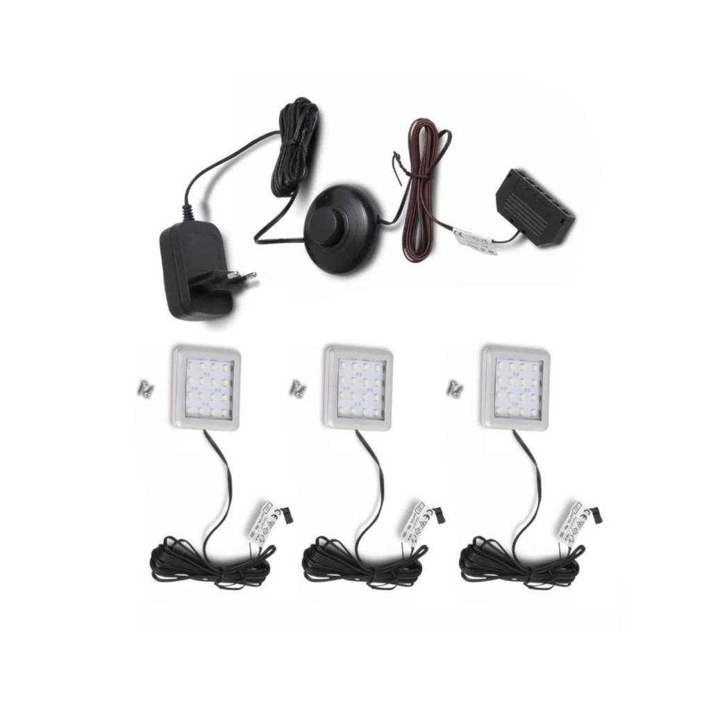 Glasbodenbeleuchtungs-Set Beleuchtung Schwarz Kaltweiß