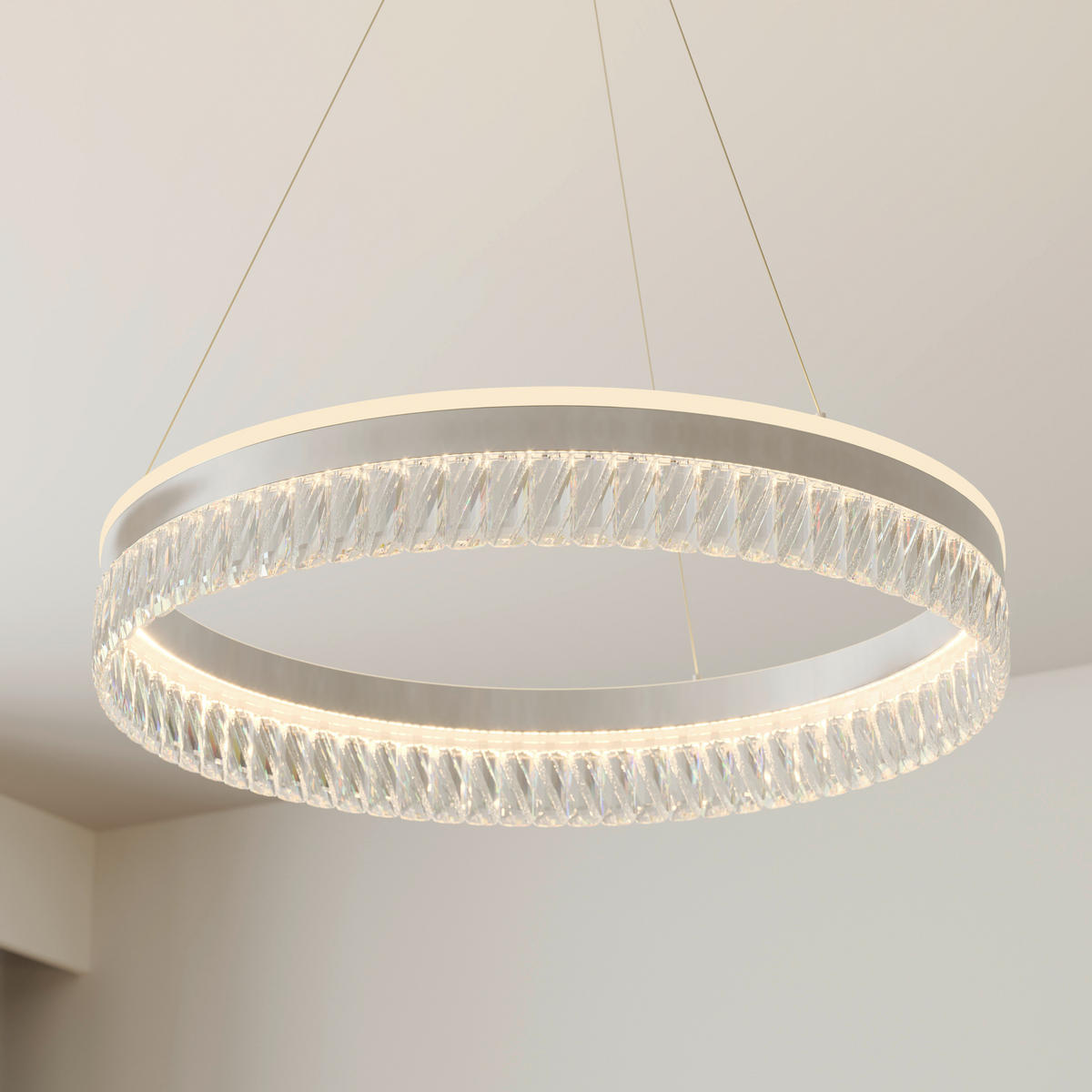 LED-HÄNGLAMPA Bunda 60/150 cm  - klar, Design, metall/glas (60/150cm) - Glandor