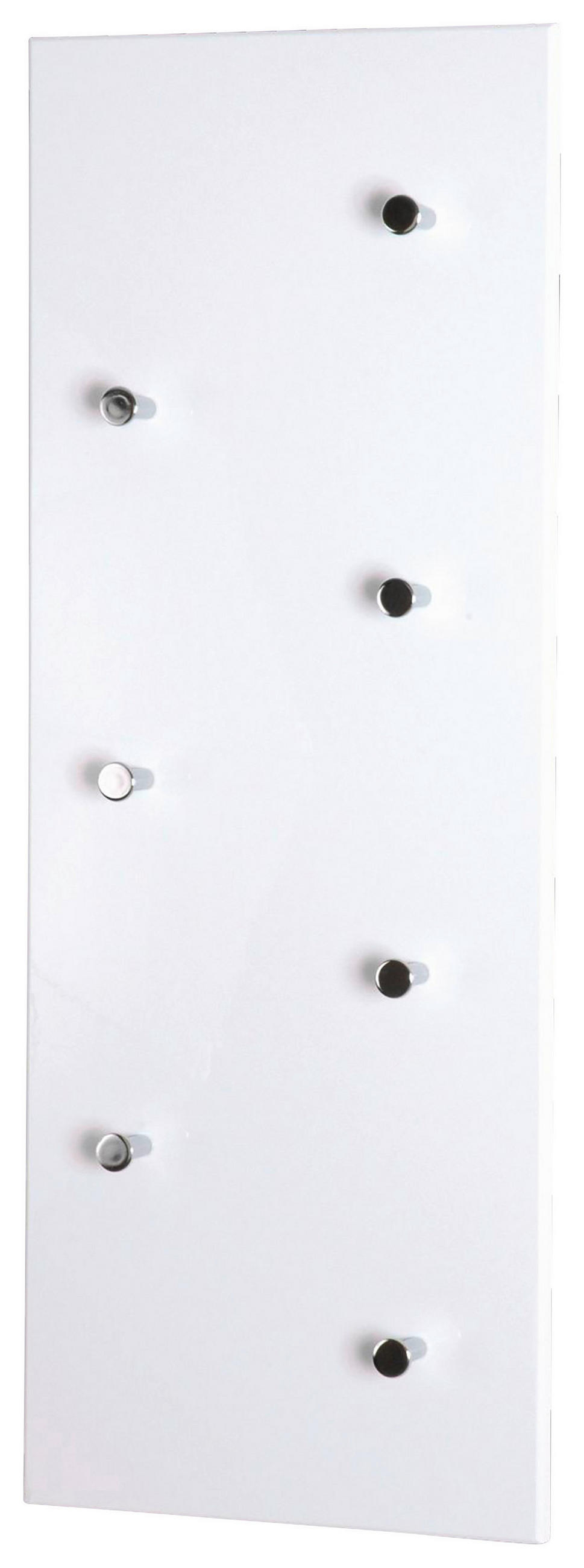 STENSKI OBEŠALNIK - barve kroma/bela, Basics, kovina/les (80/30/5,5cm) - Boxxx