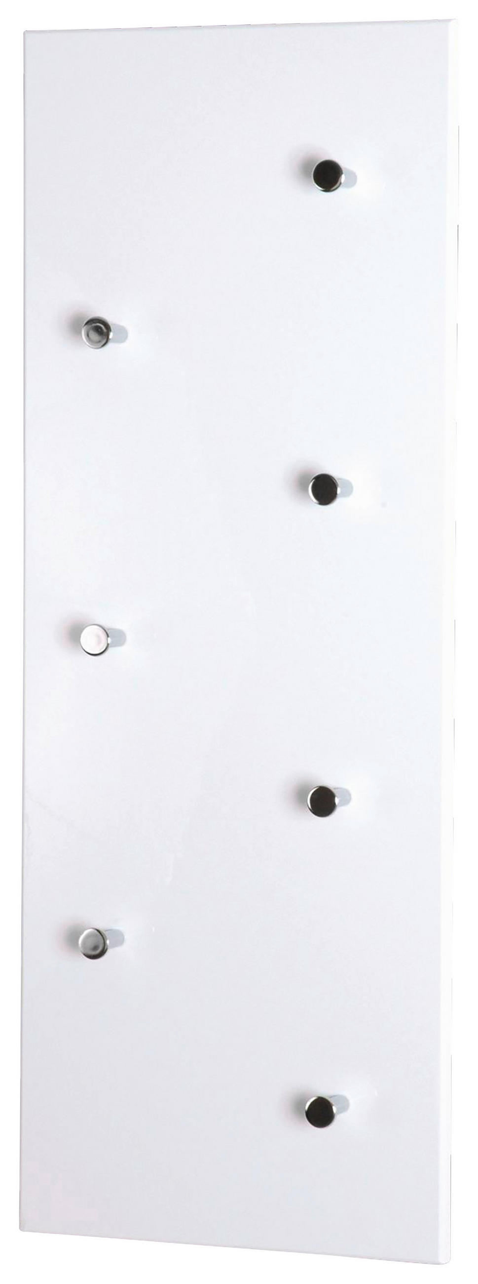 STENSKI OBEŠALNIK - barve kroma/bela, Basics, kovina/les (80/30/5,5cm) - Boxxx