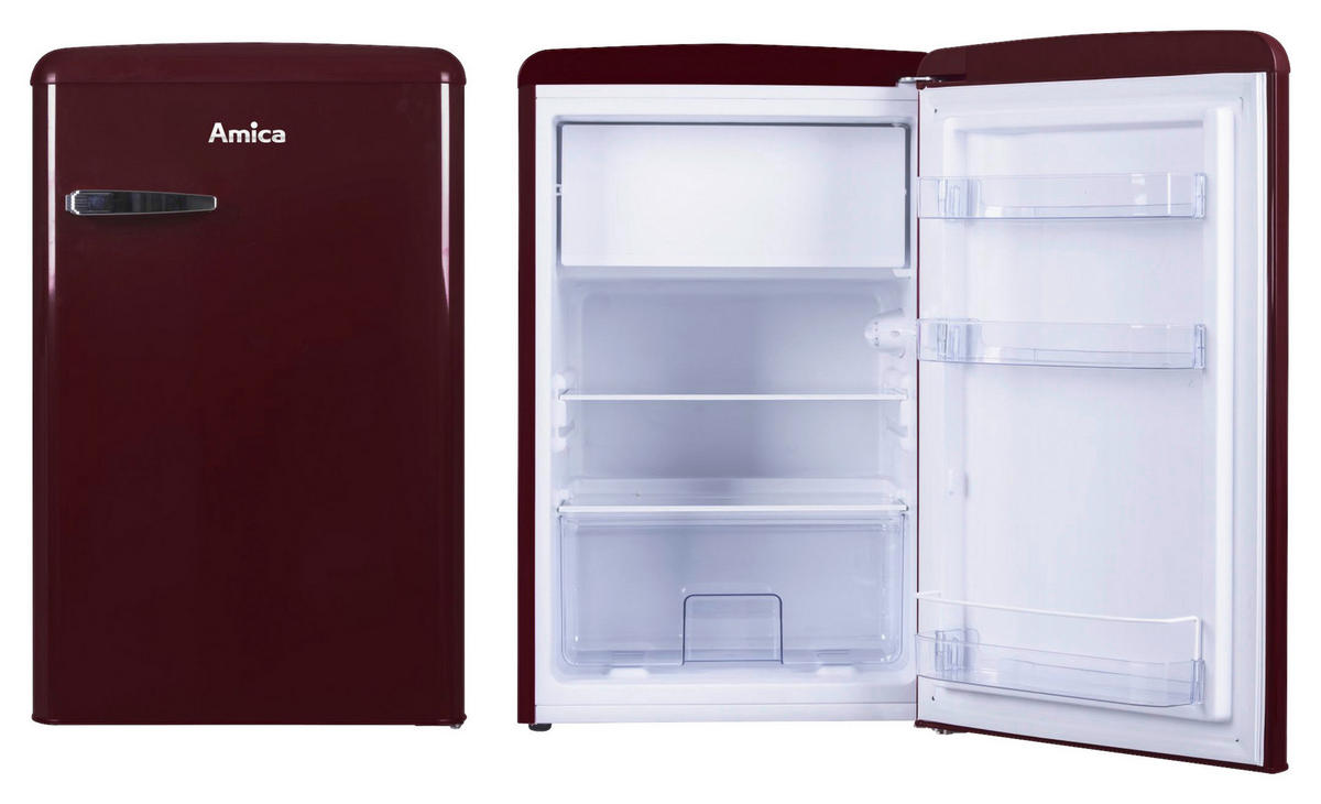 KÜHLSCHRANK 55/86/61,5 cm KS 15611 R  - Weinrot, Basics, Glas/Metall (55/86/61,5cm) - Amica