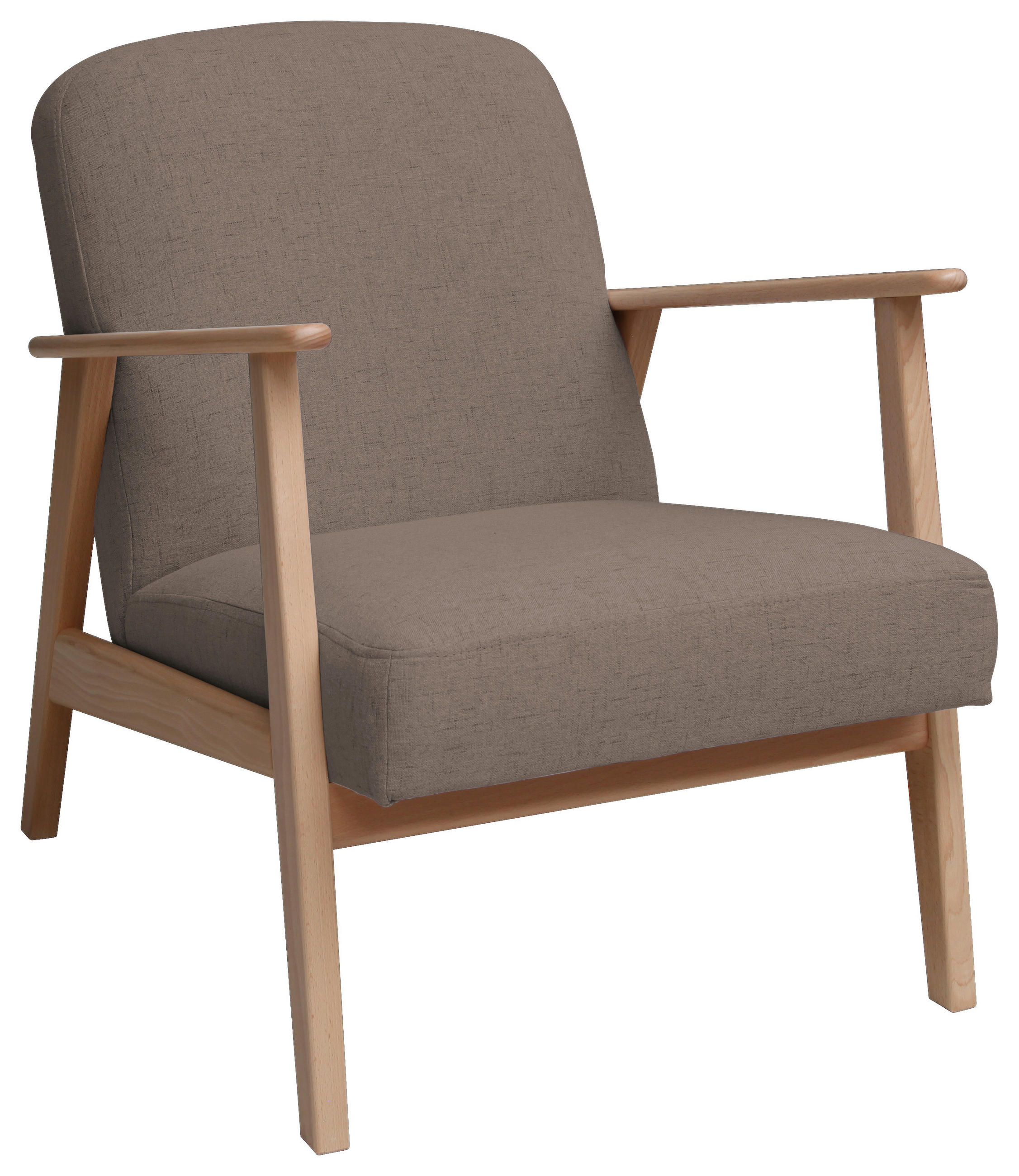 SESSEL in Webstoff Hellbraun, Buchefarben  - Hellbraun/Buchefarben, Modern, Holz/Textil (63/78/78cm) - Livetastic